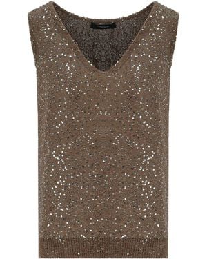 Weekend by Maxmara Top Acaici Marron Glace' - Marrone