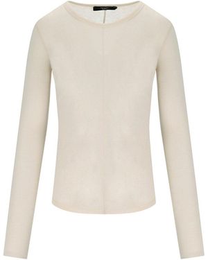 Weekend by Maxmara Vincita Elfenbeines Langarm-T-Shirt - Weiß