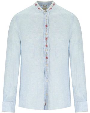Bob Camisa japan en lino claro - Azul