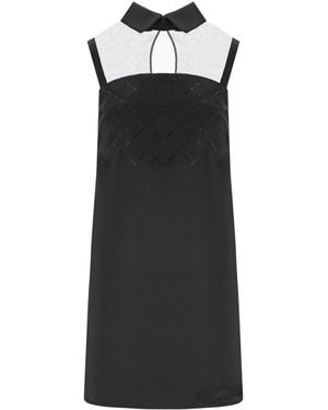 Elisabetta Franchi Mini Dress With Rhinestones - Black