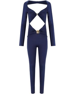 Elisabetta Franchi Mono entero con maxi lazo oltremare - Azul