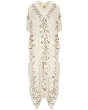 PAHIESA FORMENTERA Ecru Kaftan Dress - Natural