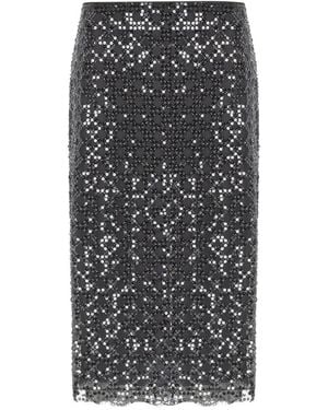 Marella Gonna Agevole Tulle E Pailettes Grigia - Grigio