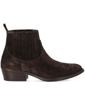 Duccio Del Duca Dark Suede Ankle Boot - Brown