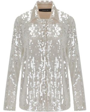 FEDERICA TOSI Champagne Sequins Shirt - White