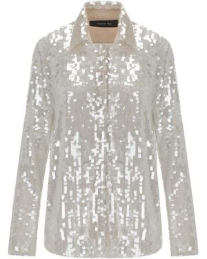 FEDERICA TOSI Champagne Sequins Shirt - White