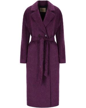 Twinset Belted Coat - Purple