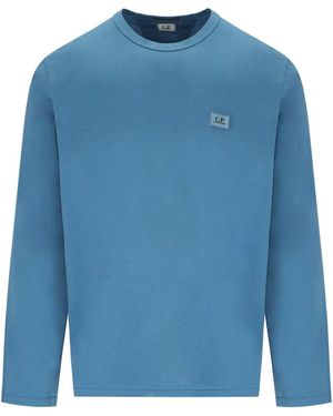 C.P. Company Aegean Langarm-T-Shirt - Blau