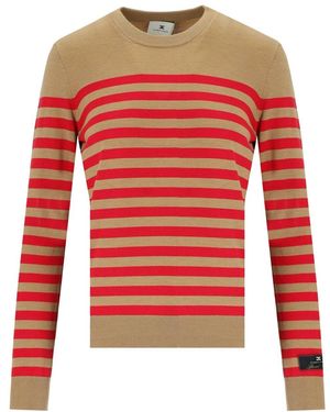 Elisabetta Franchi Maglia A Righe Camel/ Passion - Rosso