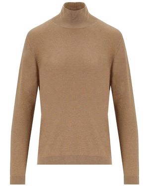 Weekend by Maxmara Week-end Max Mara Kiku Pull à col roulé dans la laine et la soie - Marron