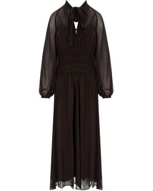 Marella Long Gauze Dress - Black