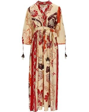 PAHIESA FORMENTERA Ecru And Shirt Dress - White