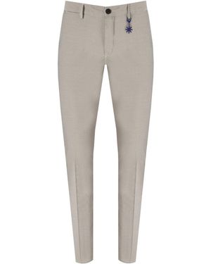 Manuel Ritz Hellblau Gestreifte Hose - Grau
