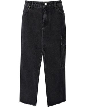 Stine Goya Peter Gray Denim Midi falda - Negro