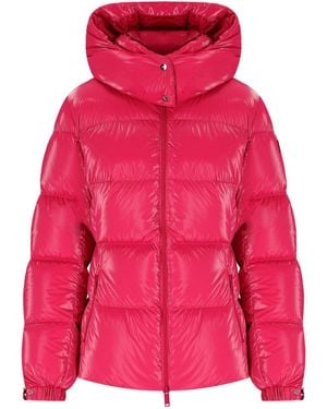 Add Wet Nylon Super Nova Hooded Down Jacket - Red