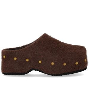 MISS OLIVIA Carola Mohair Clog - Brown