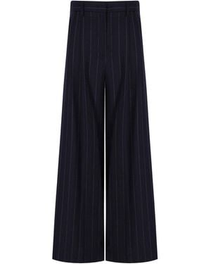 Weekend by Maxmara Nebbie Pinstripe Trousers - Blue