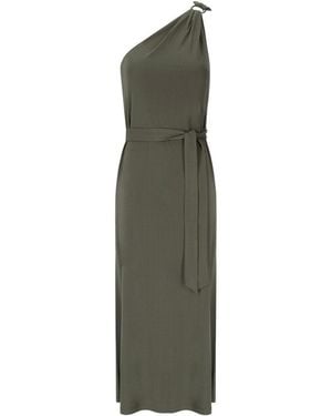 Max Mara Verbena Khaki One-Shoulder Dress - Green