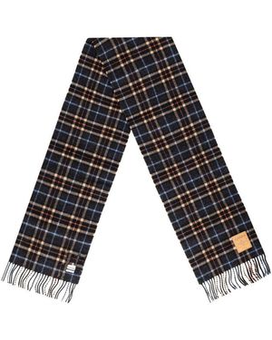 Ganni Sciarpa Check Blu - Nero