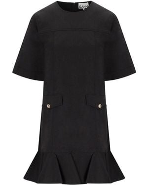 Ganni Black Stretch Mini Dress