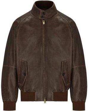 Baracuta G9 Leather Chocolate Bomber Jacket - Brown