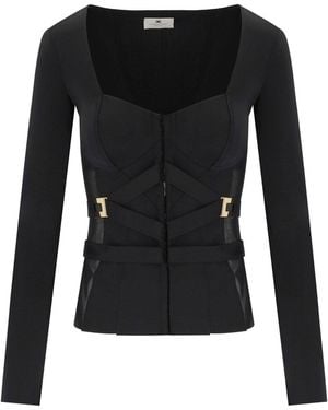 Elisabetta Franchi Bustier Jacket - Black