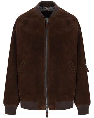 Myskin Dark Oversize Bomber Jacket - Brown