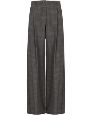 Marella Carena Check Trousers - Grey