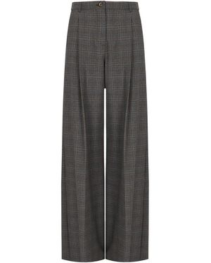 Marella Carena Check Trousers - Grey