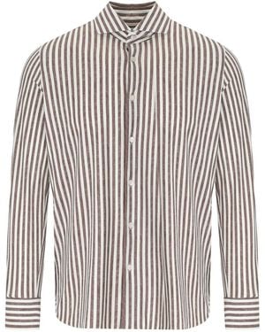 ARCHIVIUM Chemise À Rayures Blanche Et Marron
