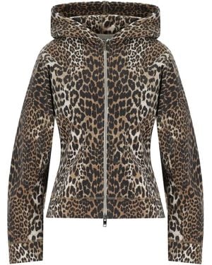 Ganni Sweat-Shirt À Capuche Animalier - Noir