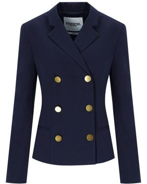 Essentiel Antwerp Irtha Double-Breasted Blazer - Blue