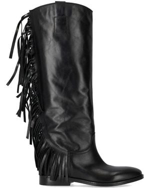 Strategia Fringed Boot - Black