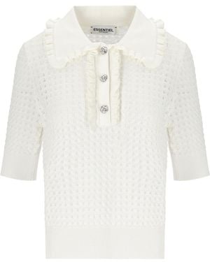Essentiel Antwerp Polo En Maille Hemirates Blanc