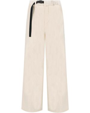 White Sand Carol Creme Gerippte Hose - Natur