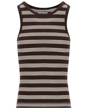 Ganni Ribbed Top - Black