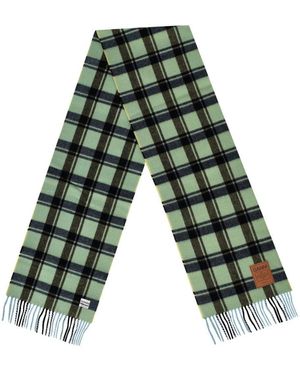 Ganni Pear Check Scarf - Green