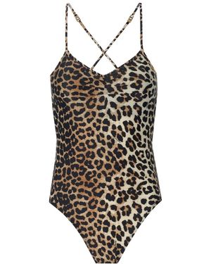 Ganni Costume intero leopardato - Braun