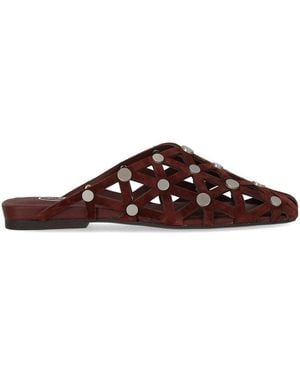 Ash Bone Burgundy Flat Mule - Brown