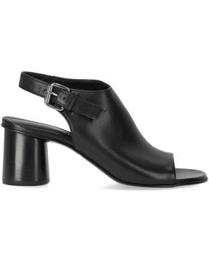 Elena Iachi Silk Heeled Sandal - Black