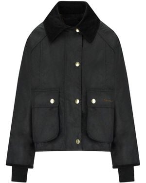 Barbour Beadnell Waxed Jacket With Crop Cut - Black