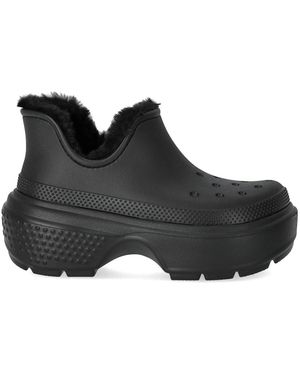 Crocs™ Stomp Bootie Mit Fuzzy-Futter - Schwarz