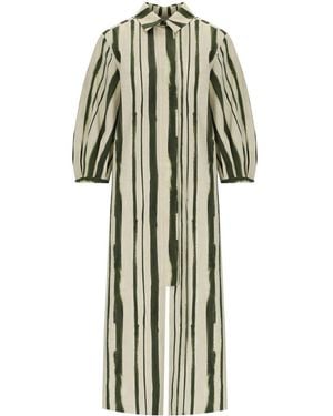 Max Mara Falda Cream Shirt Dress - Green