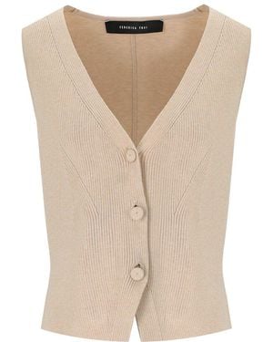 FEDERICA TOSI Ecru Vest With Bow - Natural