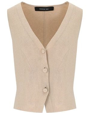 FEDERICA TOSI Gilet Con Fiocco Ecru - Neutro