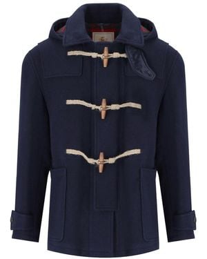 Baracuta Double Wool Short Duffle Navy Montgomery Jacket - Blue