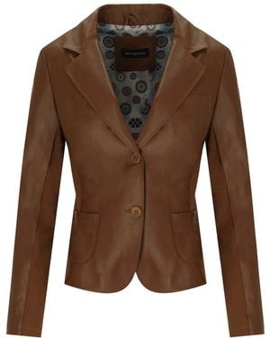 Myskin Basic Einreihiger Blazer - Braun