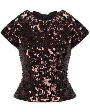Ganni Top With Bows - Black