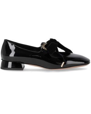 A.Bocca Mary Jane Ballet Flat With Bow - Black