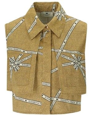 Elisabetta Franchi Paglia burro cropped hemd - Grün